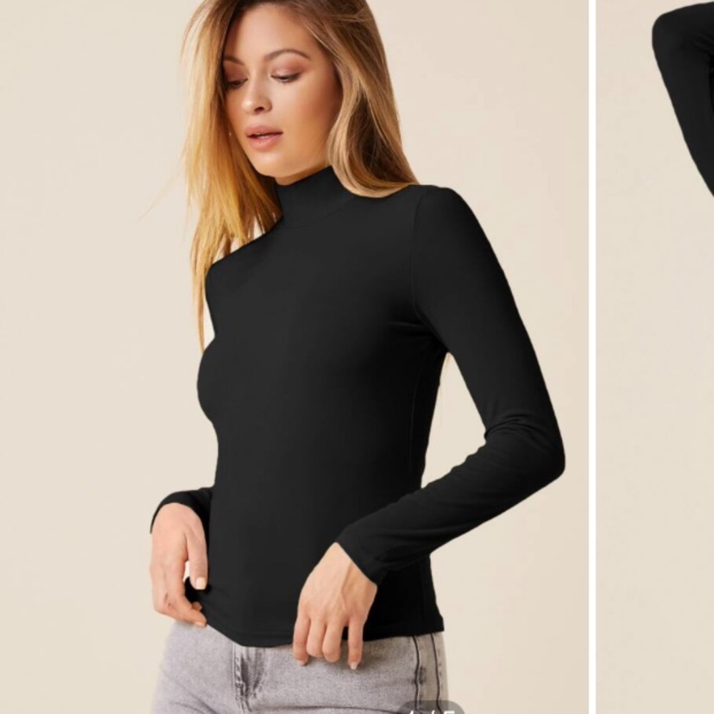 BRAND NEW!🖤 Solid Black Mock Neck Top